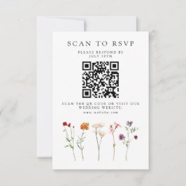 Wildblume Lesbischer Pride Floral Wedding QR Code RSVP Karte