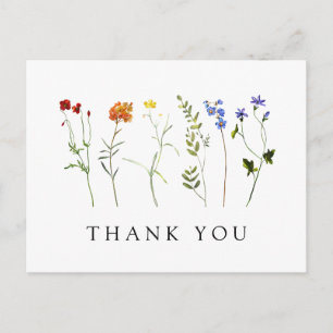 Wildblume LGBT Gay Pride Blumenzange Vielen Dank Postkarte