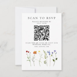Wildblume LGBTQ Gay Pride Blumenzwiebelcode QR-Cod RSVP Karte