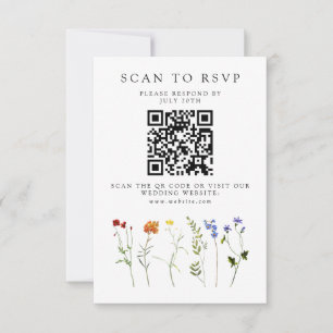 Wildblume LGBTQ Gay Pride Blumenzwiebelcode QR-Cod RSVP Karte