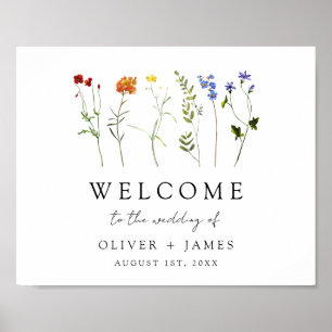 Wildblume LGBTQ Gay Pride Hochzeitssymbol Poster