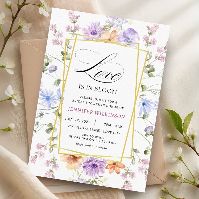 Wildblume Liebe ist in Bloom Brautparty Einladung (Wildflower Love is in Bloom Bridal Shower Invitation)