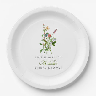 Wildblume Liebe ist in Bloom Brautparty Pappteller