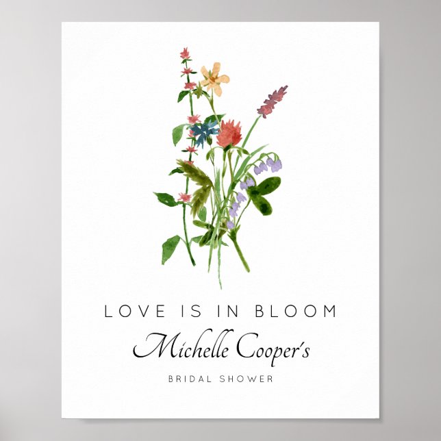 Wildblume Liebe ist in Bloom Brautparty Poster (Vorne)