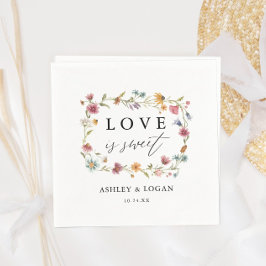 Wildblume Liebe ist süße Hochzeit Napkins Serviette