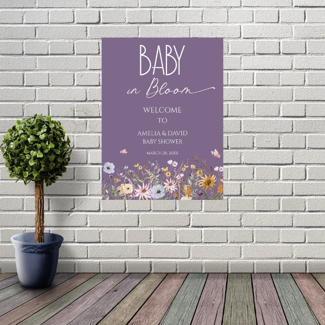 Wildblume Lila Baby in Bloom Baby Dusche Poster (Von Creator hochgeladen)