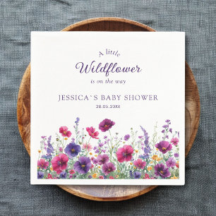 Wildblume, Lila-rosa-Blume Babydusche Napkins Serviette