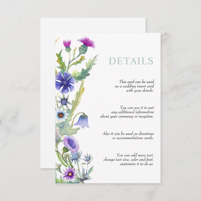 Wildblume Locarno Begleitkarte (Vorne/Hinten)