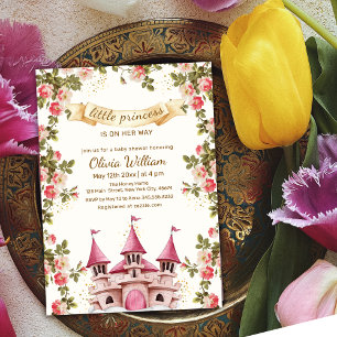 Wildblume Mairytale Princess Burg Kinderdusche Einladung