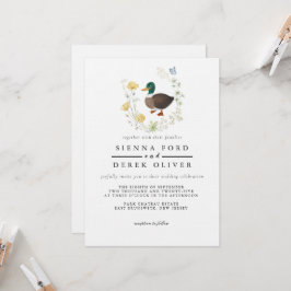 Wildblume Mallard Duck Wedding Einladung