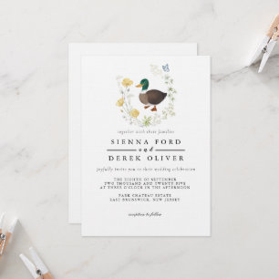 Wildblume Mallard Duck Wedding Einladung