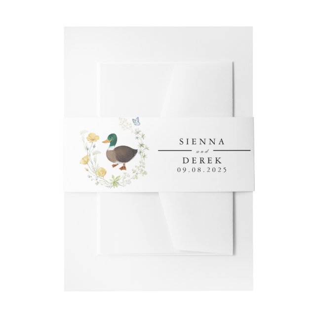 Wildblume Mallard Duck Wedding Einladungsbanderole (Vorderseite Beispiel)