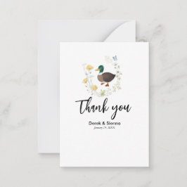 Wildblume Mallard Duck Wedding Note Card Mitteilungskarte