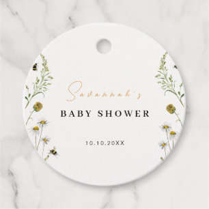 Wildblume Mami muss eine neutrale Baby-Dusche für Geschenkanhänger
