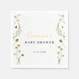 Wildblume Mami muss eine neutrale Baby-Dusche für Serviette