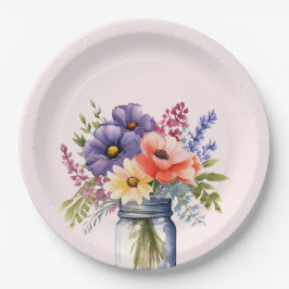 Wildblume Mason Jar Brautparty Paper Teller