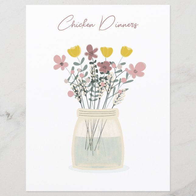 Wildblume Mason Jar Hühnerzittel (Vorderseite)