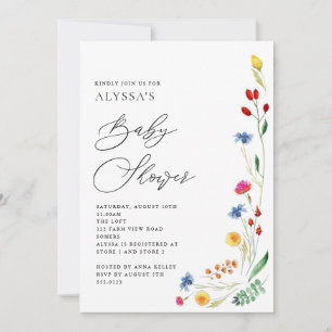 Wildblume Meadow Baby Dusche Einladung
