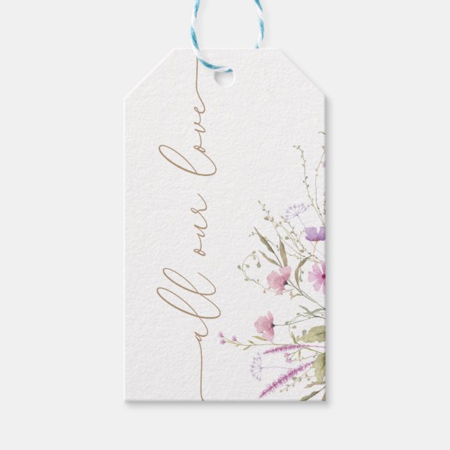 Wildblume Meadow Baby Shower Vielen Dank, dass Sie Geschenkanhänger (Vorderseite)