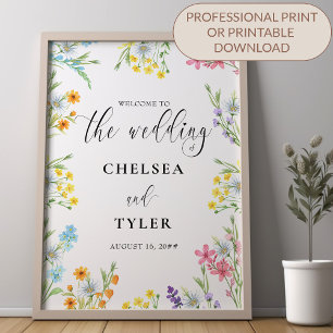 Wildblume Meadow Blume Border Wedding Script Poster