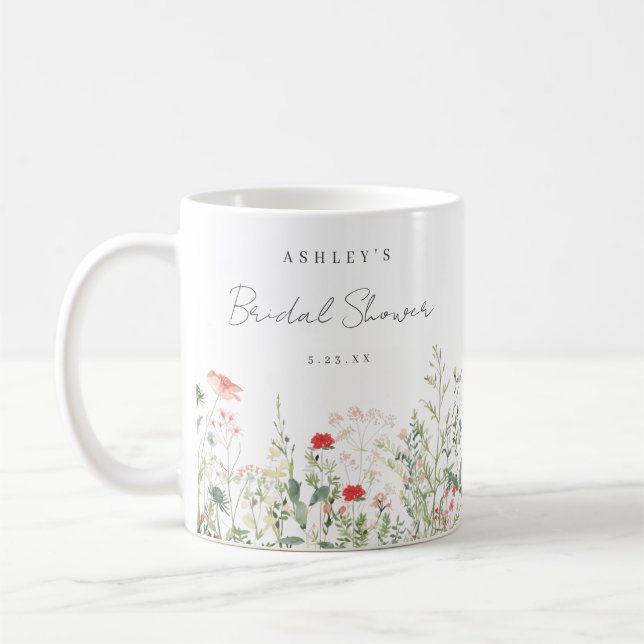 Wildblume Meadow Brautparty Bevorzugung Kaffeetasse (Links)