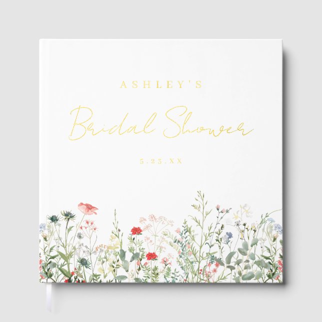 Wildblume Meadow Brautparty Gästebuch (Vorderseite)