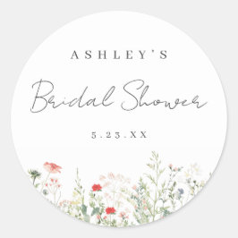 Wildblume Meadow Brautparty Runder Aufkleber