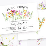 Wildblume Meadow Bridal Brunch Einladung<br><div class="desc">Wildblume Bridal Brunsh Einladung. Dieses hübsche Aquarell Wildblume Design hat eine zarte Wiese Blume in Rosa Orange und Gelb. Feminine trendiger Schablonenbrunch mit Braut laden mit eleganter Typografie ein. Bitte stöbern Sie in meinem Shop und in der Wildblume Meadow Kollektion für alternative Stile und passende Artikel.</div>