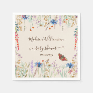 Wildblume Meadow Butterfly Babydusche Serviette