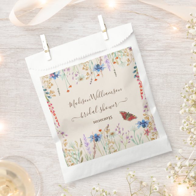 Wildblume Meadow Butterfly Brautparty Geschenktütchen (Ausgeschnitten)