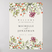 Wildblume Meadow Ecru Wedding Begrüßungszeichen