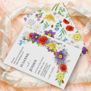 Wildblume Meadow Farbige Frühjahrssonne Einladung