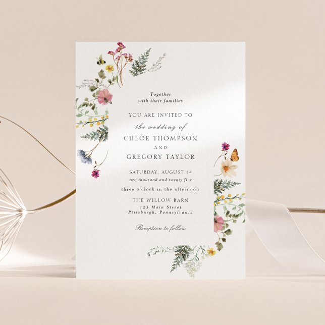 Wildblume Meadow Floral Wedding Einladung (Von Creator hochgeladen)