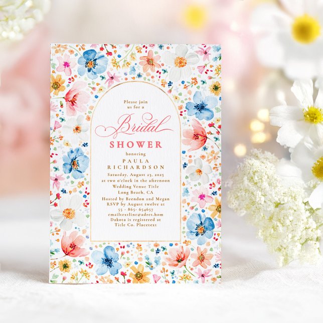 Wildblume Meadow Garden Brautparty Einladung (Wildflower Bridal Shower Invitation)