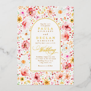 Wildblume Meadow Garden Floral Boho Wedding Folieneinladung