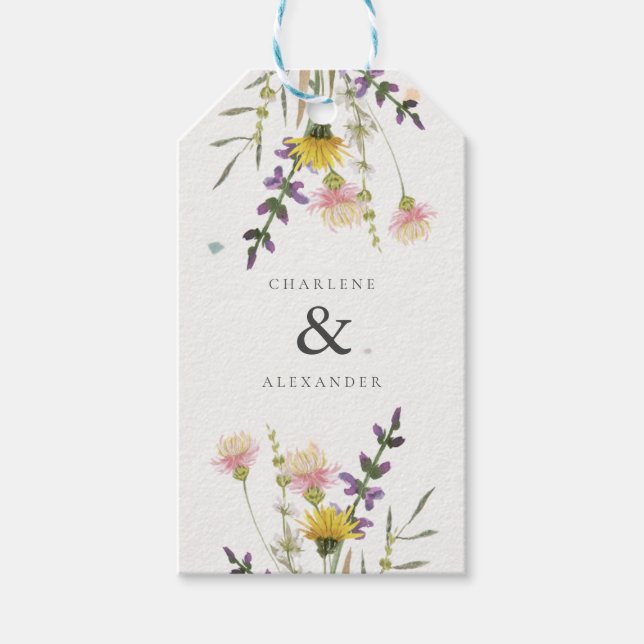 Wildblume Meadow Garden Wedding Geschenkanhänger (Vorderseite)