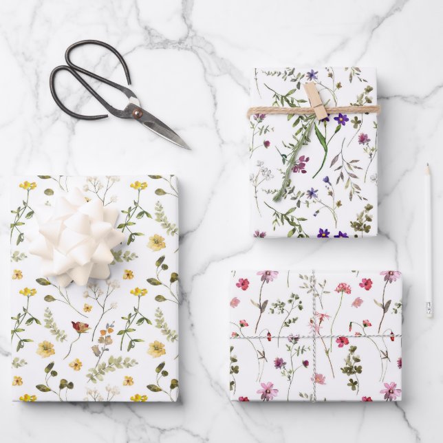 Wildblume Meadow Geschenkpapier Set (Vorderseite)