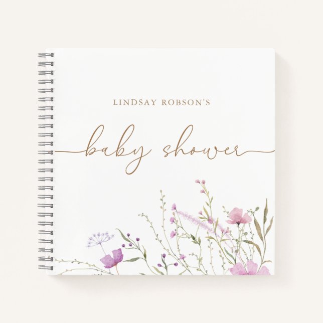 Wildblume Meadow Personalisiert Showgastronomie Notizbuch (Vorderseite)