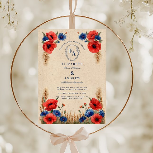 Wildblume Meadow Rustic Wedding Einladung (Von Creator hochgeladen)