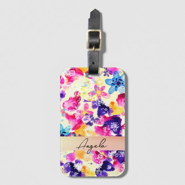 Wildblume Meadow Shabby Blume Gepäckanhänger (Vorderseite Vertikal)