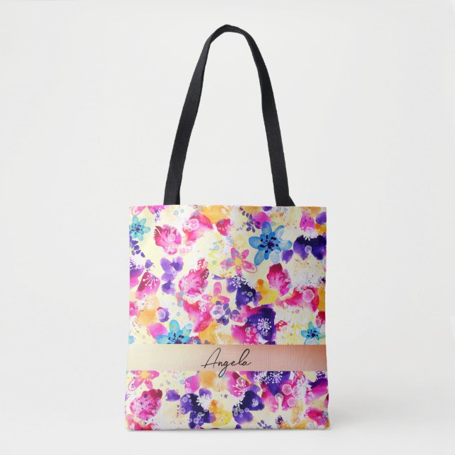 Wildblume Meadow Shabby Blume Tasche (Vorderseite)
