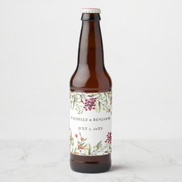 Wildblume Meadow Wedding Bierflaschenetikett
