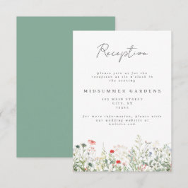 Wildblume Meadow Wedding Details Einschließen Begleitkarte