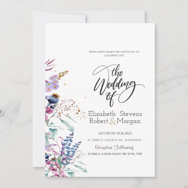Wildblume Meadow Wedding Einladung (Vorderseite)