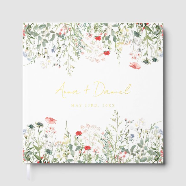 Wildblume Meadow Wedding Gästebuch (Vorderseite)