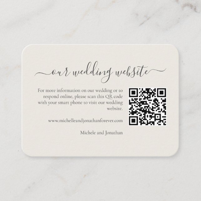 Wildblume Meadow Wedding RSVP Details QR-Code Begleitkarte (Vorderseite)