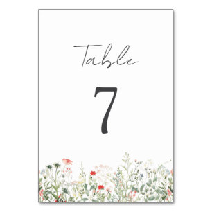 Wildblume Meadow Wedding Tischnummer