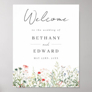 Wildblume Meadow Wedding Welcome Poster