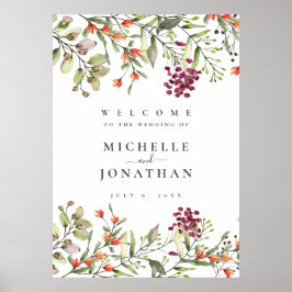 Wildblume Meadow Wedding Willkommenszeichen Poster