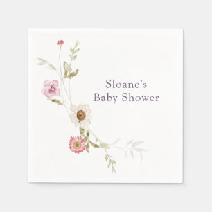 Wildblume Meadow Wreath Babydusche Serviette